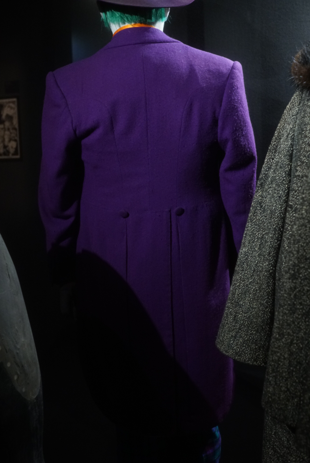 Screen-used Joker costume display (DC London Exhibition - photo credit Paul Wares)
