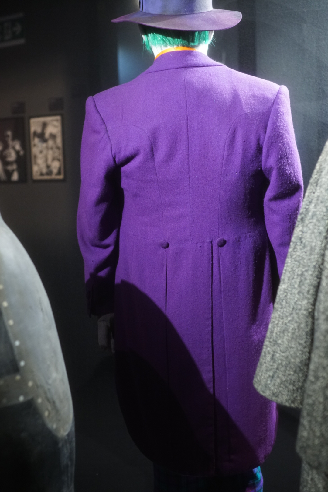 Screen-used Joker costume display (DC London Exhibition - photo credit Paul Wares)